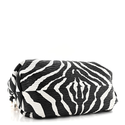Bottega Veneta Nappa Zebra Print The Pouch Oversized Clutch White Black 4 of 10