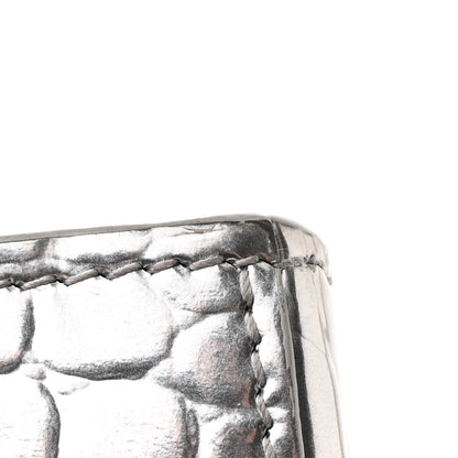 Balenciaga Metallic Calfskin Crocodile Embossed Hourglass Chain Bag Silver 15 of 17