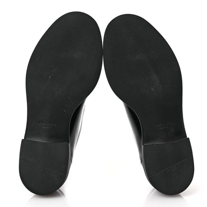 Prada Spazzolato Chocolate Lace Up Loafers 37 Black 7 of 11