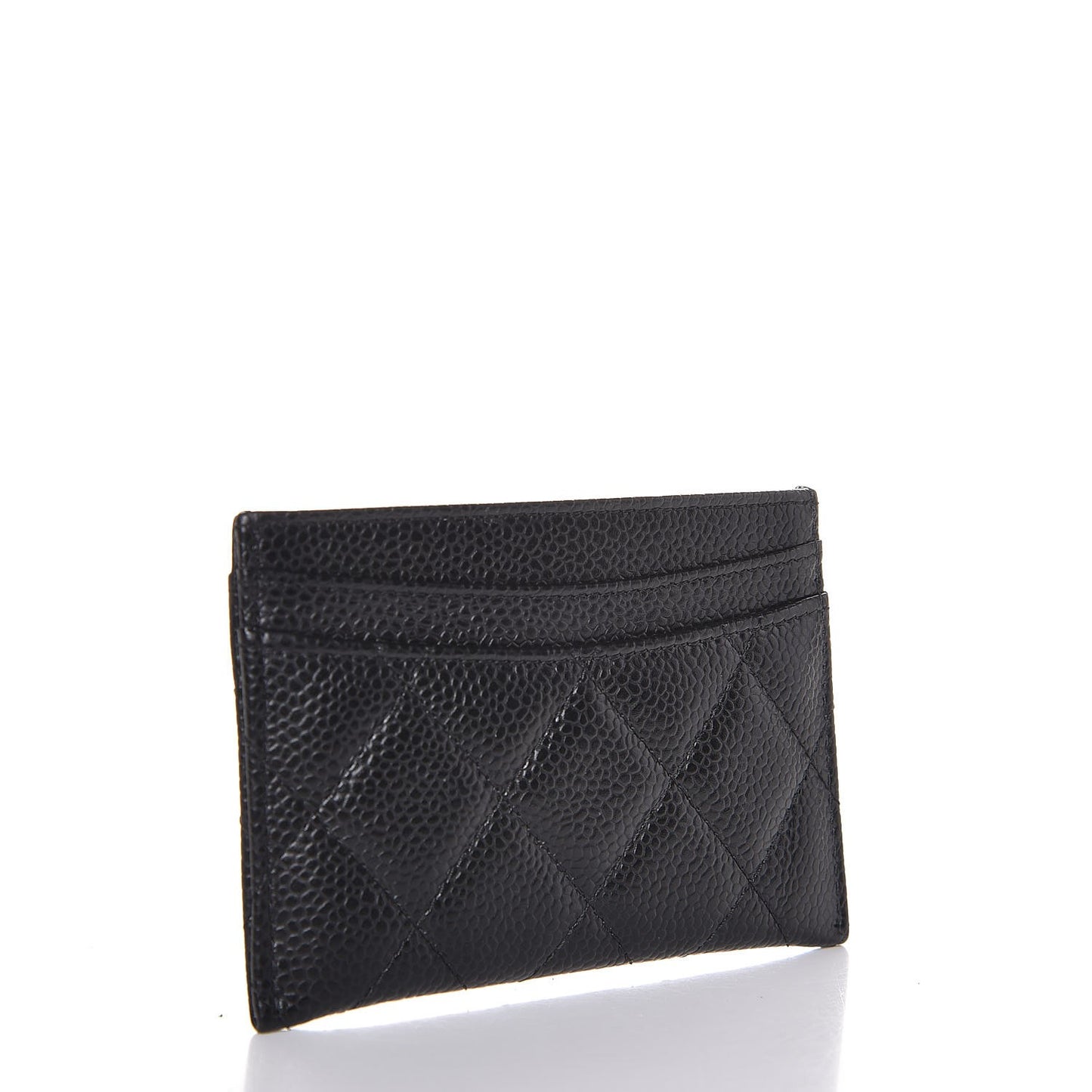Caviar Quilted Card Holder Black