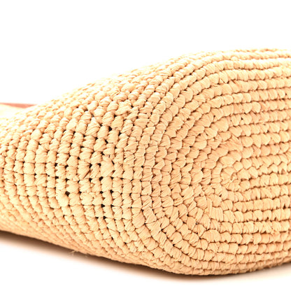 Loewe Calfskin Raffia Paulas Ibiza Pochette Bag Natural Tan 8 of 9