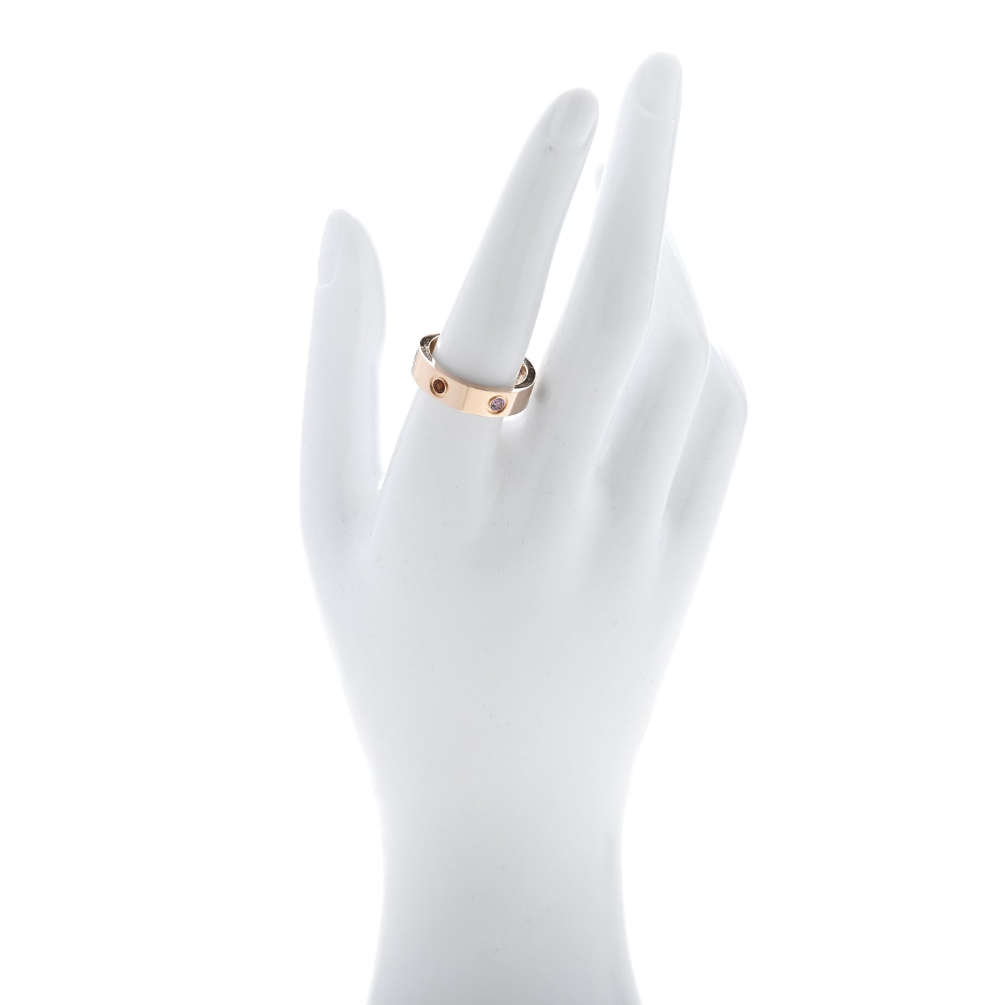 18K Pink Gold Sapphire Garnet Amethyst 5.5mm LOVE Ring 58 8.5