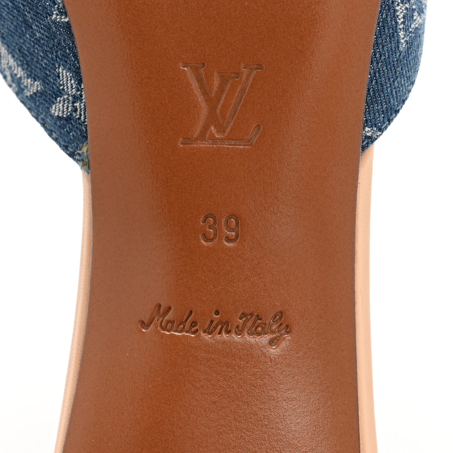 Denim Monogram Ginger Mules Natural