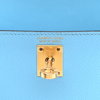 Hermes Epsom Mini Kelly Sellier 20 Celeste 6 of 12