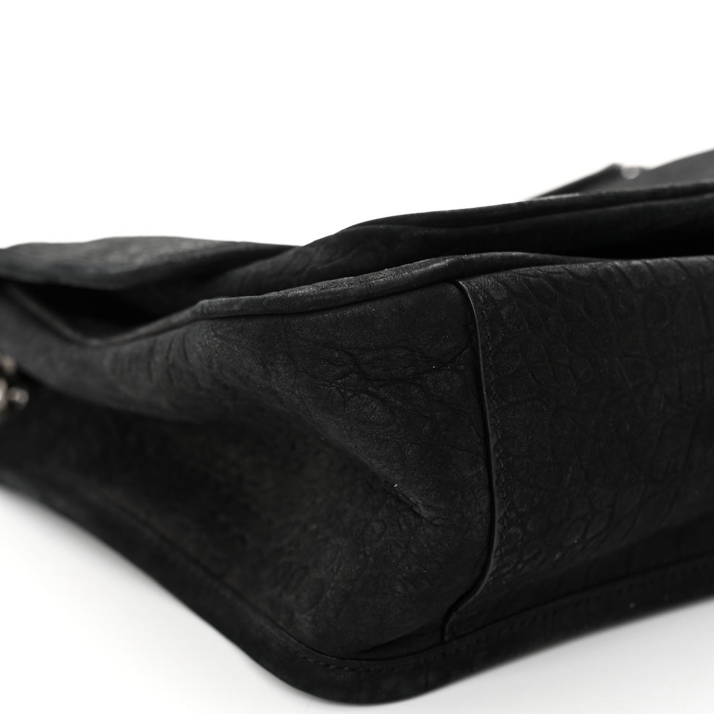 Nubuck Crocodile Embossed Monogram Medium Niki Chain Satchel Black
