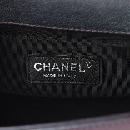 Chanel Iridescent Goatskin Quilted Medium Boy Flap Purple 5 of 9