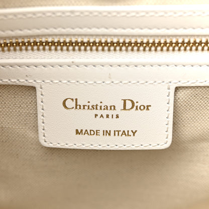 Christian Dior Calfskin Star Medium Dior Vibe Zip Bowling Bag White Blue 6 of 12