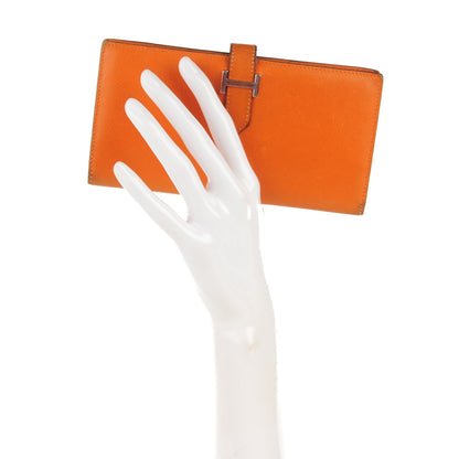 Hermes Epsom Bearn Gusset Wallet Orange 2 of 15