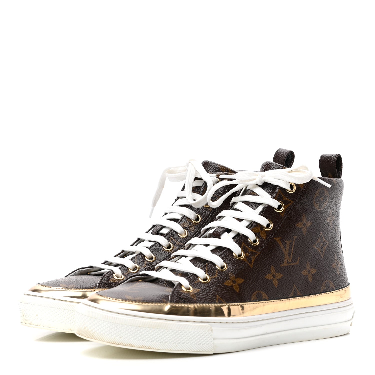 Louis Vuitton Patent Monogram Stellar Sneaker Boots 38 Gold 3 of 9