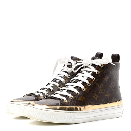 Louis Vuitton Patent Monogram Stellar Sneaker Boots 38 Gold 3 of 9