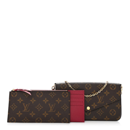 Louis Vuitton Monogram Pochette Felicie Chain Wallet Fuchsia 1 of 10