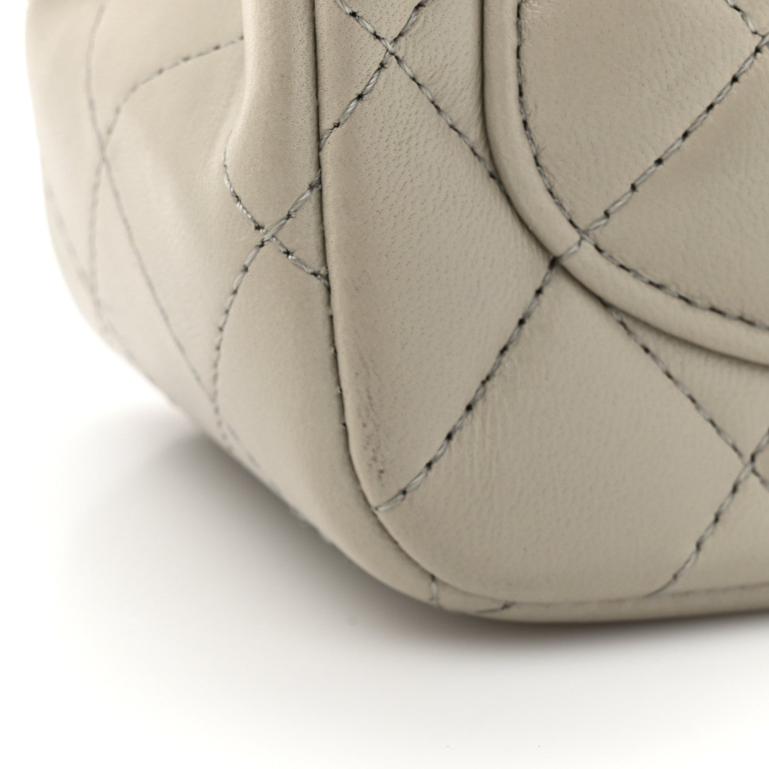 Chanel Lambskin Quilted Mini Square Flap Grey 12 of 13