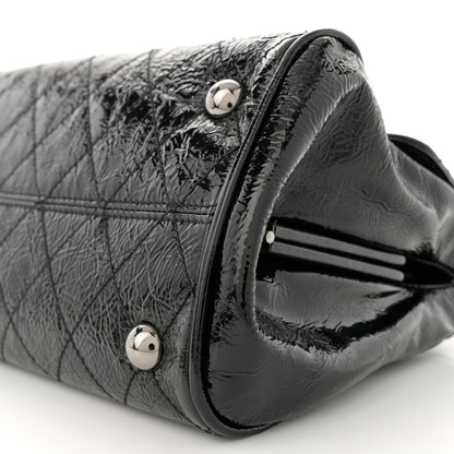 Chanel Distressed Patent Quilted Small Ritz Flap Bag Black 11 of 11