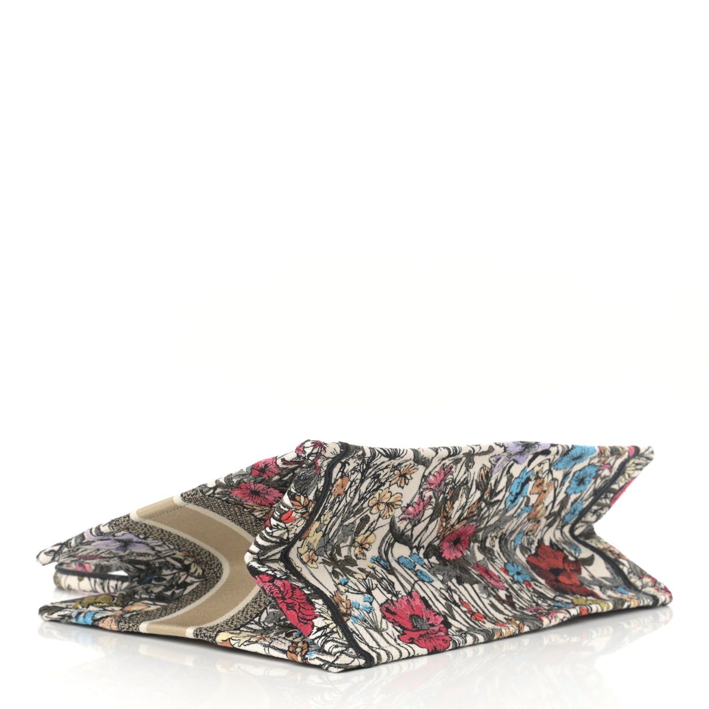 Canvas Embroidered Medium Mille Fleurs Book Tote Multicolor