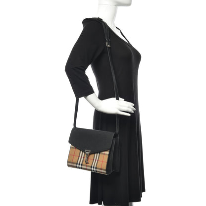 Burberry Derby Calfskin Vintage Check Small Macken Crossbody Bag Black 2 of 11