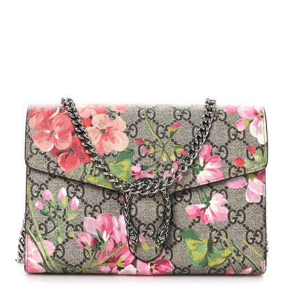 Gucci GG Supreme Monogram Blooms Mini Dionysus Chain Wallet Beige Multicolor Dry Rose 1 of 11