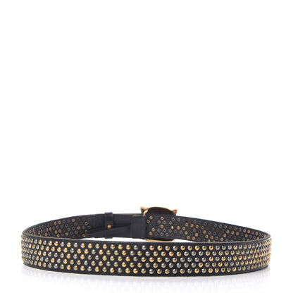 Gucci Calfskin Studded Feline Belt 100 40 Black 3 of 6