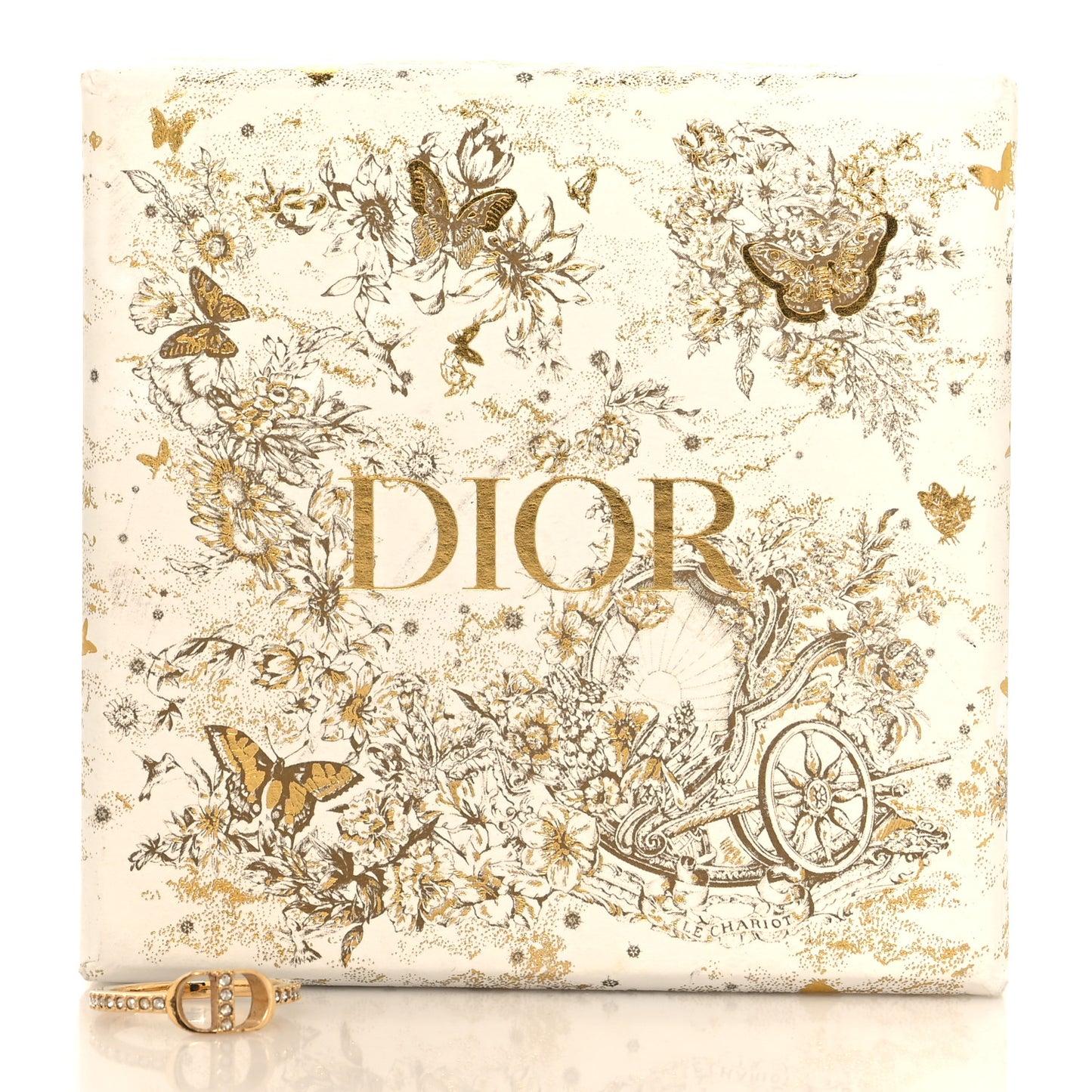 Metal Crystal CD Ring 50 5.25 Gold