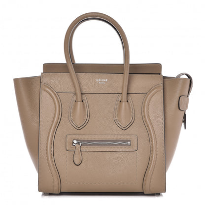Celine Drummed Calfskin Micro Luggage Dune 1 of 10