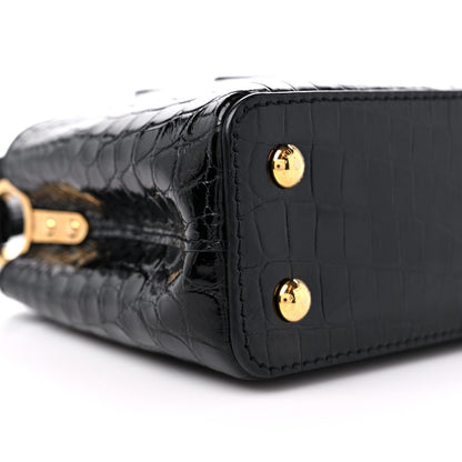 Louis Vuitton Crocodile Mini Capucines Black 7 of 11