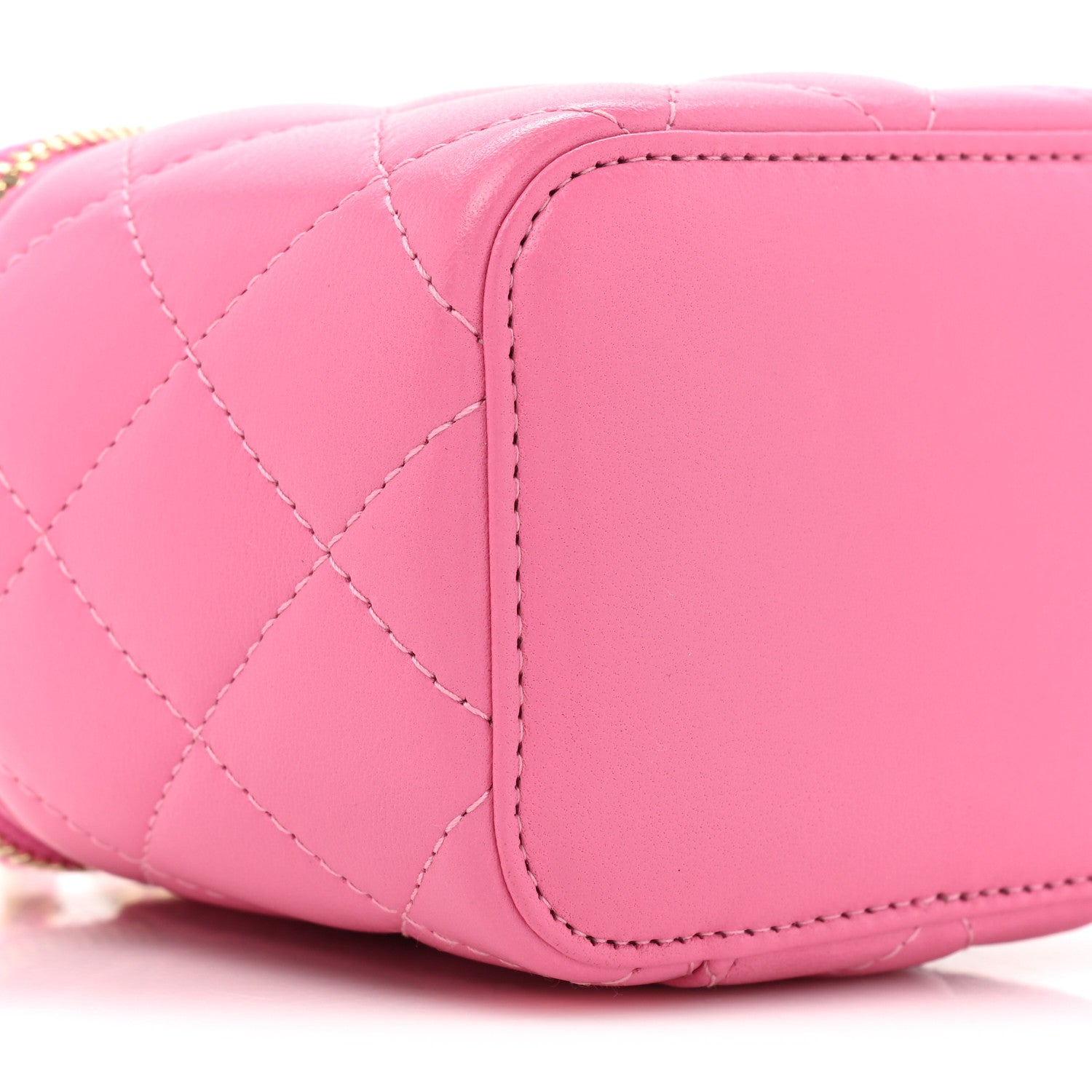 Chanel Lambskin Quilted Pearl Crush Mini Vanity Case With Chain Pink 8 of 8