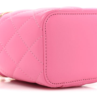 Chanel Lambskin Quilted Pearl Crush Mini Vanity Case With Chain Pink 8 of 8