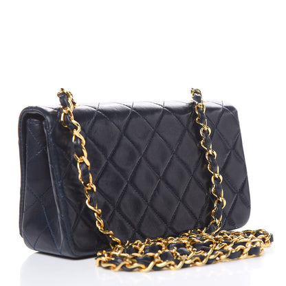 Chanel Lambskin Quilted Mini Flap Navy 3 of 10