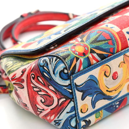 Dolce & Gabbana Dauphine Majolica Print Small Miss Sicily Satchel Multi 8 of 20