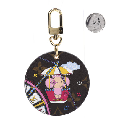 Louis Vuitton Monogram 2020 Christmas Animation Big Wheel Bag Charm Key Ring Rose Ballerine 3 of 6