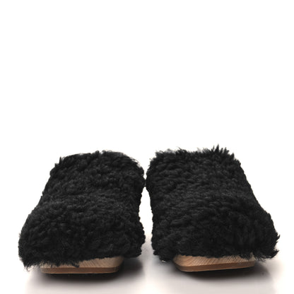 Chanel Shearling Lambskin Clogs 41 Black 2 of 9