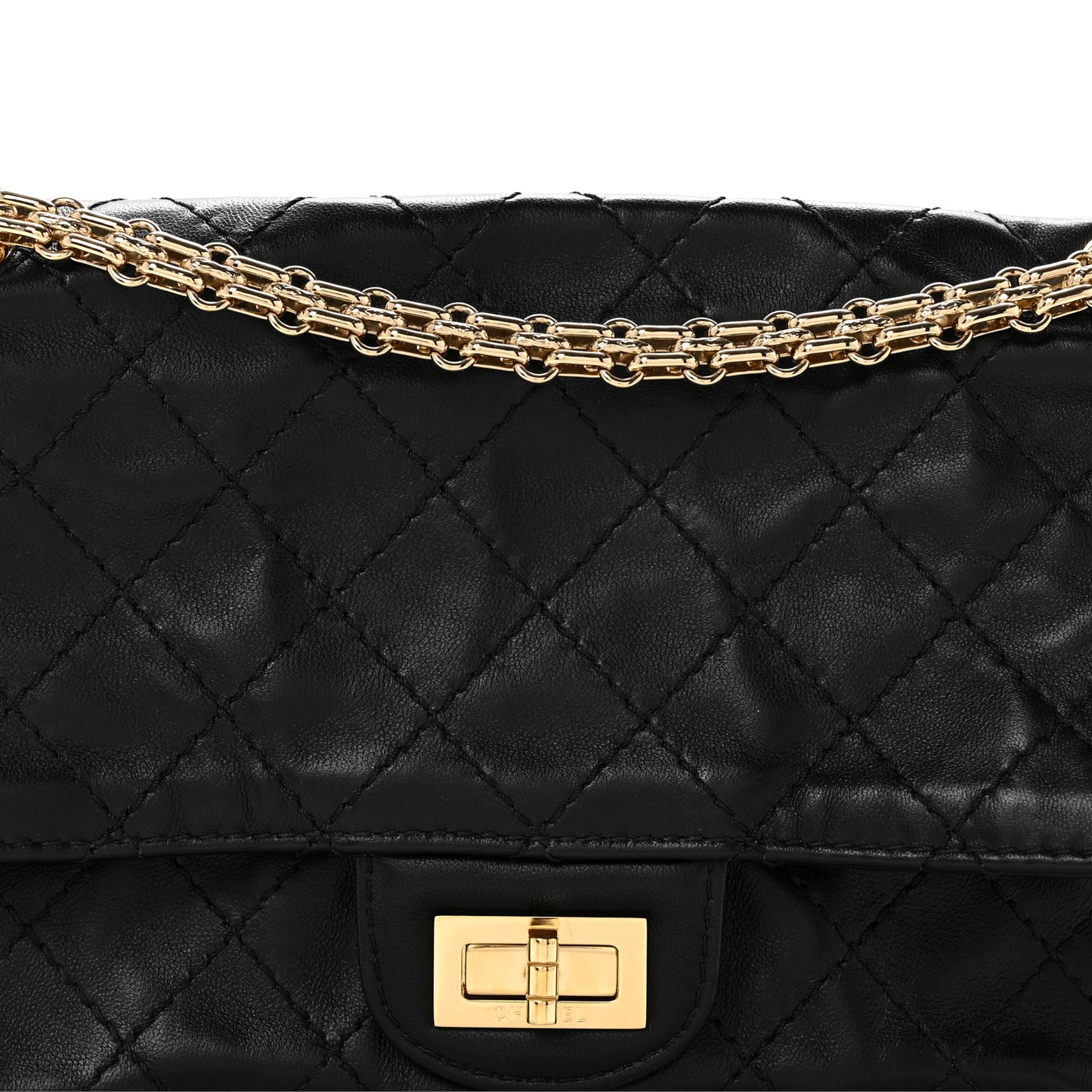 Lambskin Quilted Crush 2.55 Reissue 225 Flap Black