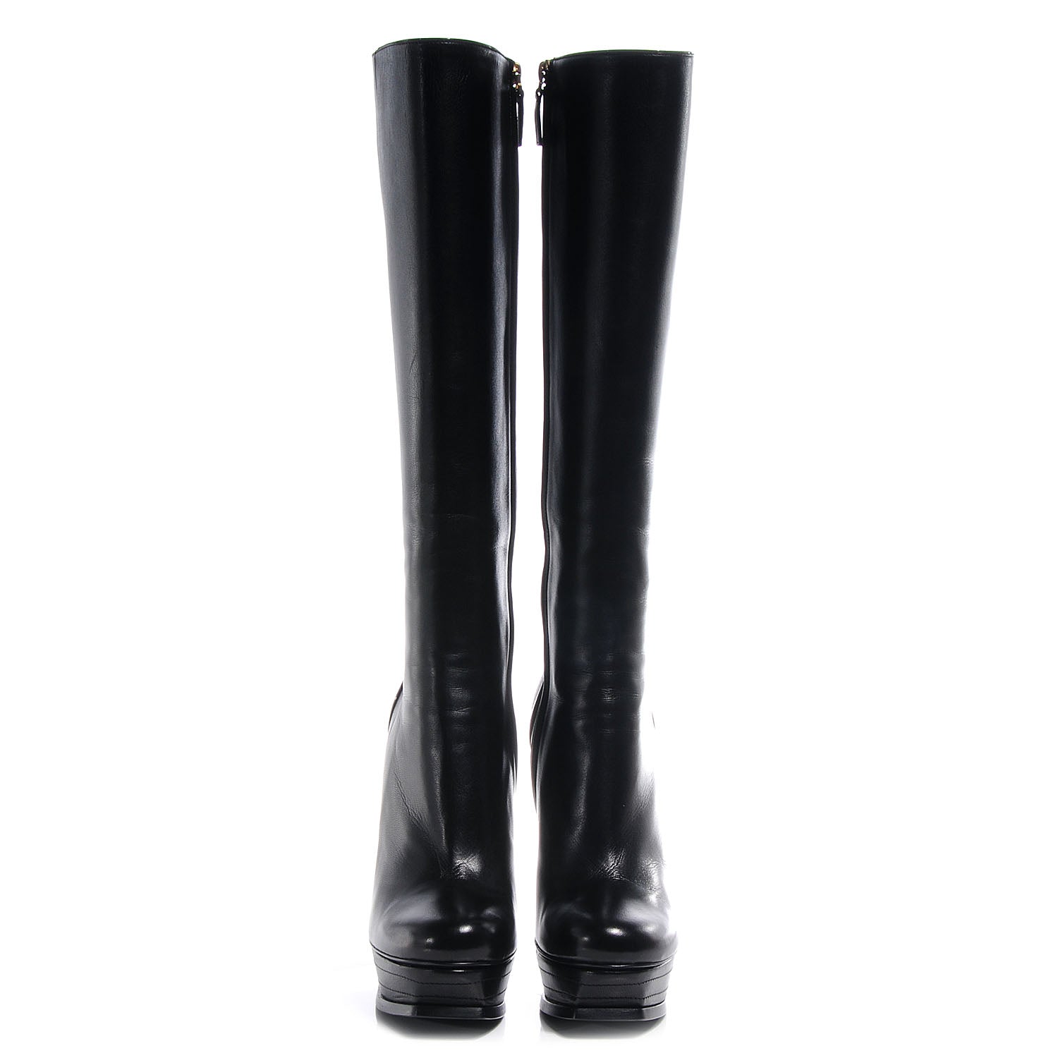 Saint Laurent Nappa Tribute 105 Platform Knee High Boots 37.5 Black 2 of 5