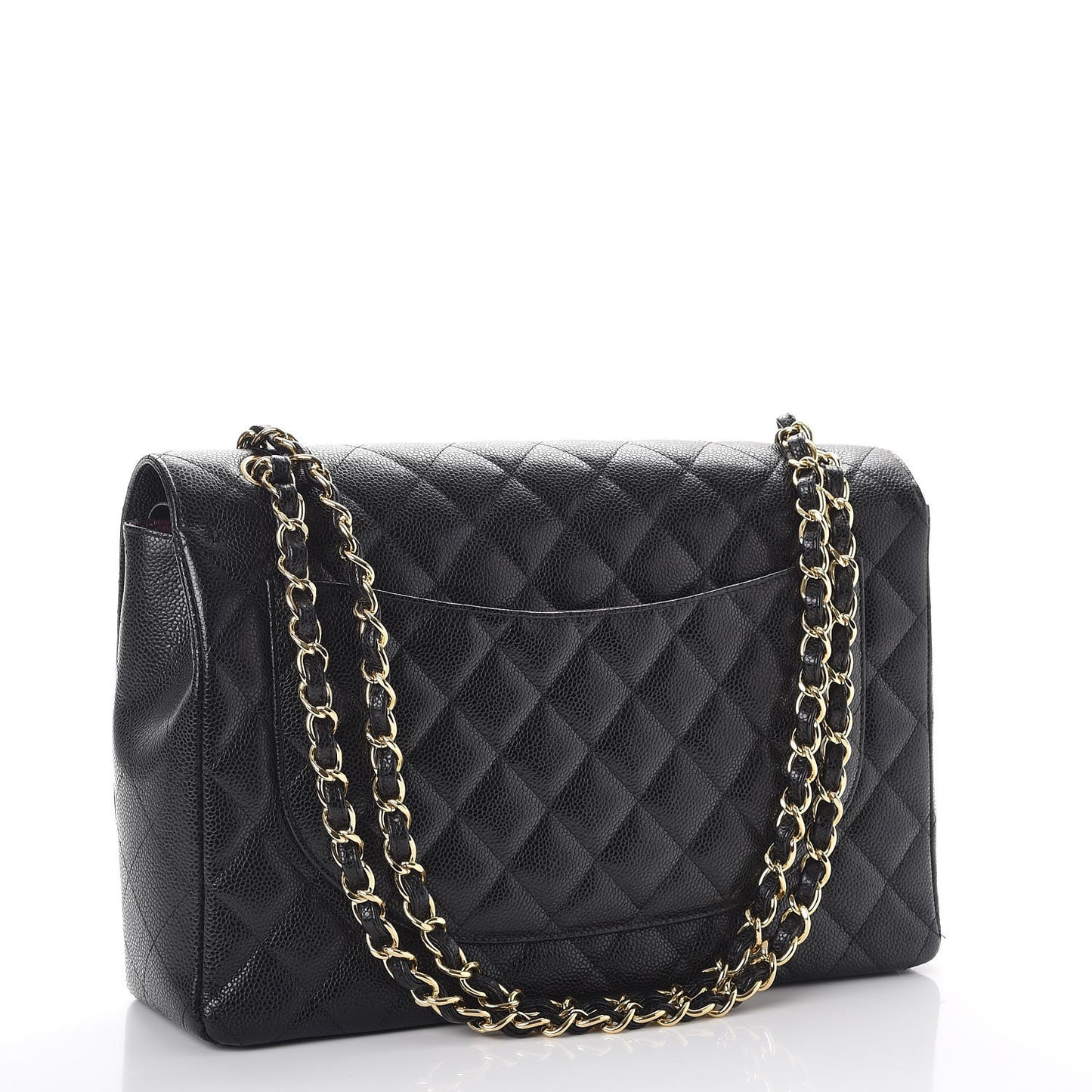 Caviar Quilted Maxi Double Flap Black