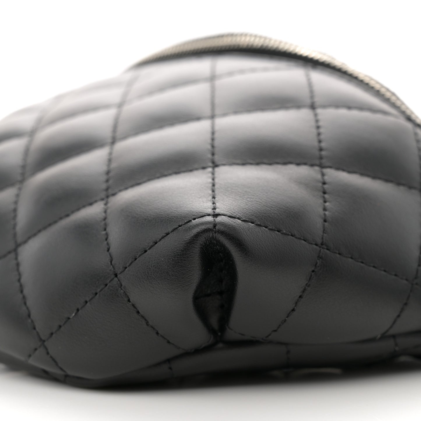 Calfskin Quilted Waist Belt Bag Black