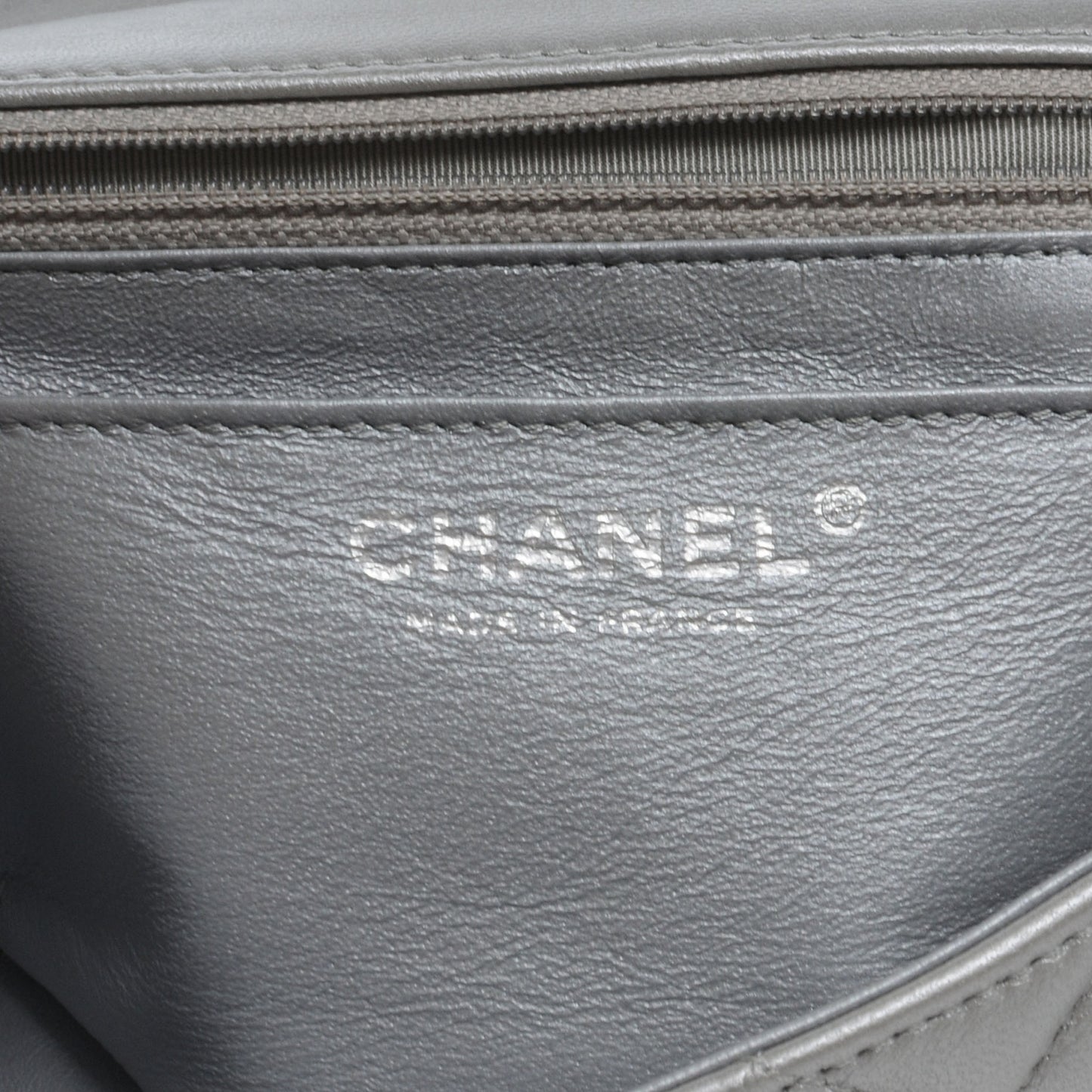 Lambskin Quilted Mini Flap Silver