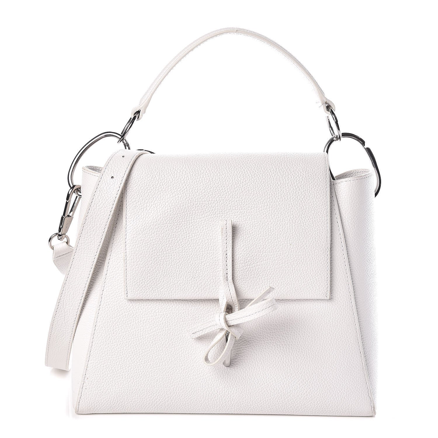 3.1 Phillip Lim 3.1 Textured Calfskin Leigh Top Handle Satchel White 1 of 14