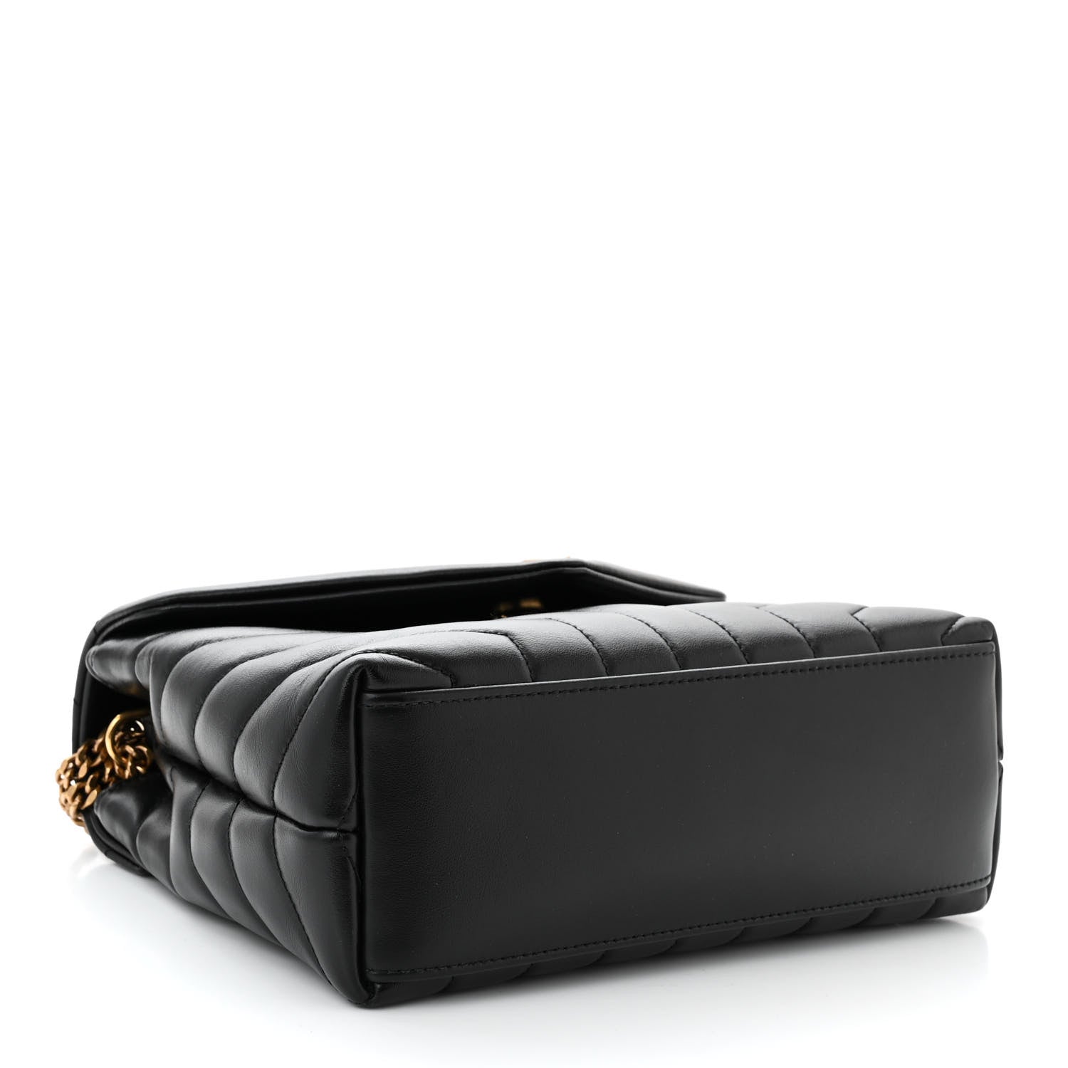 Saint Laurent Calfskin Y Quilted Monogram Small Loulou Chain Satchel Black 4 of 11