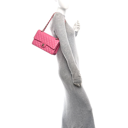 Chanel Caviar Quilted Medium Double Flap Pink 2 of 10