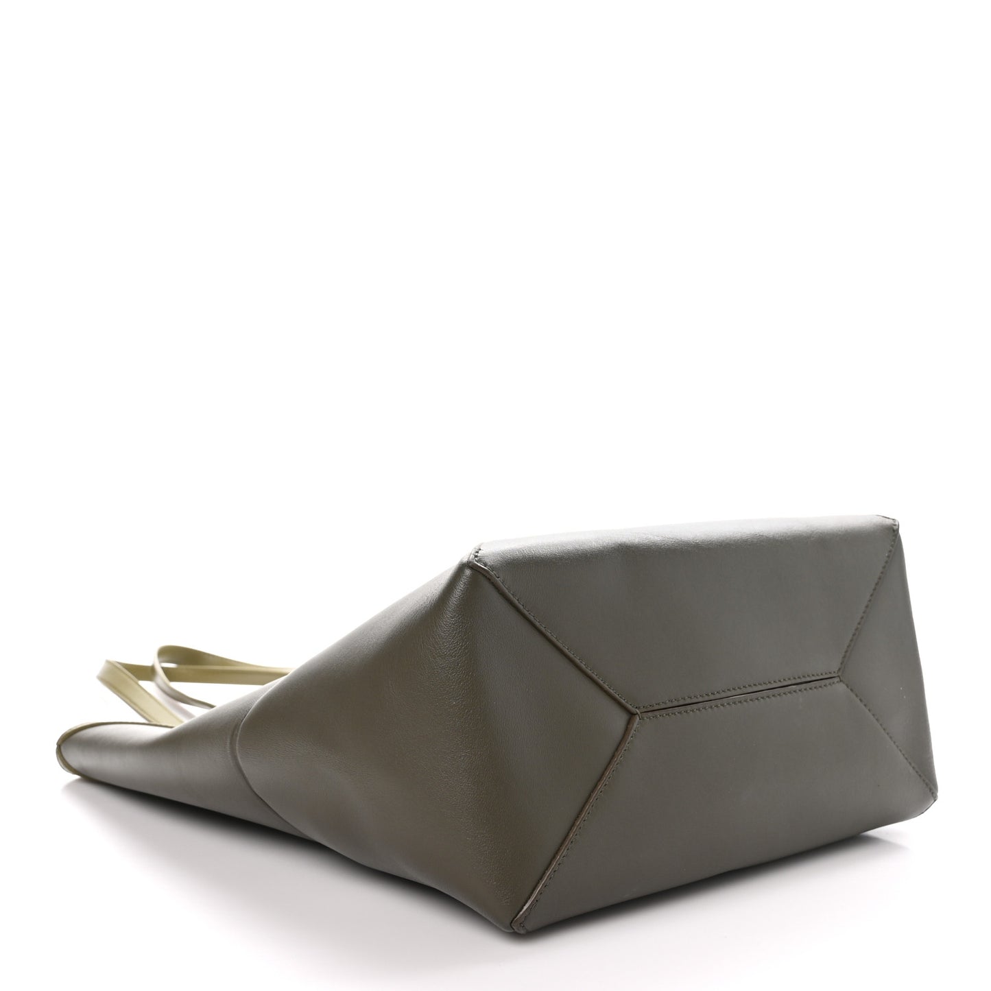 Shiny Calfskin Medium Puzzle Fold Tote Dark Khaki Green