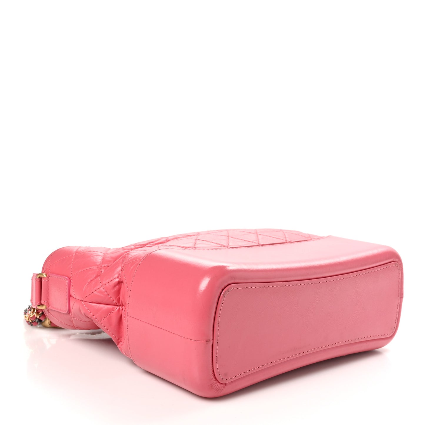 Aged Calfskin Quilted Medium Gabrielle Hobo Pink