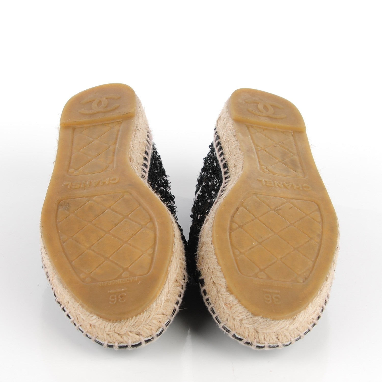 Chanel Patent Sequin CC Espadrilles 36 Black 6 of 7