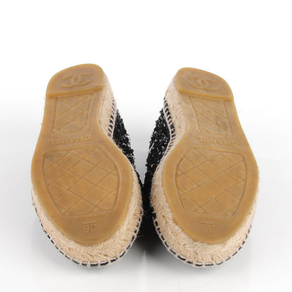 Chanel Patent Sequin CC Espadrilles 36 Black 6 of 7