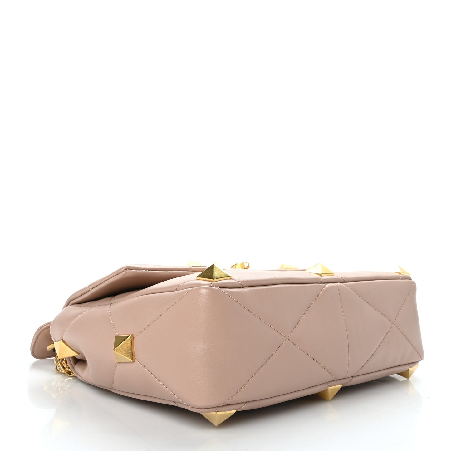 Nappa Large Roman Stud Shoulder Bag Rose Cannelle