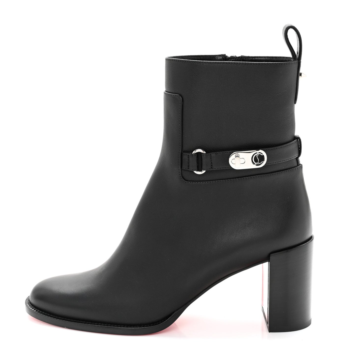 Calfskin Lock Booty 70 Ankle Boots 37.5 Black