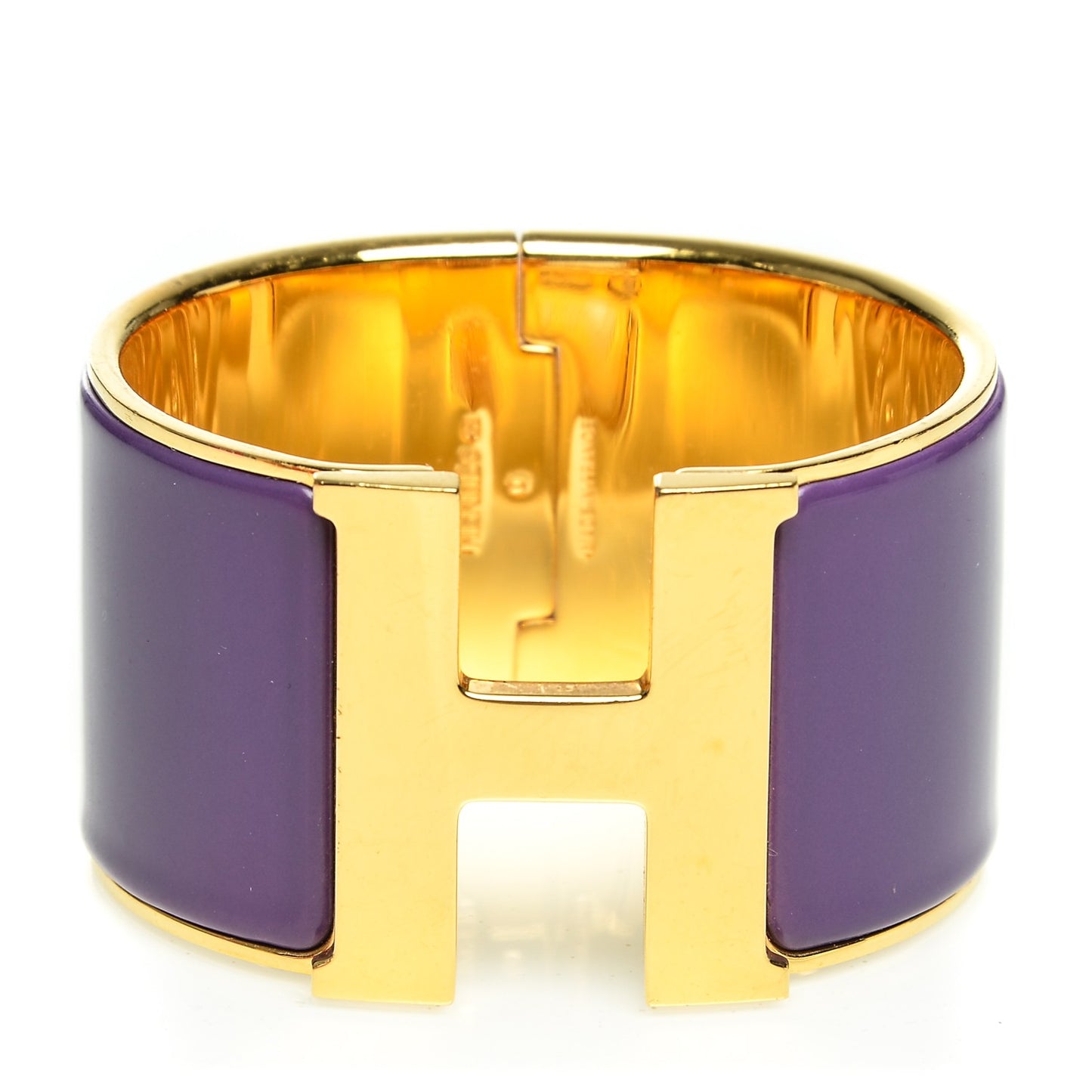 Enamel Extra Wide Clic Clac H Bracelet PM Pourpre