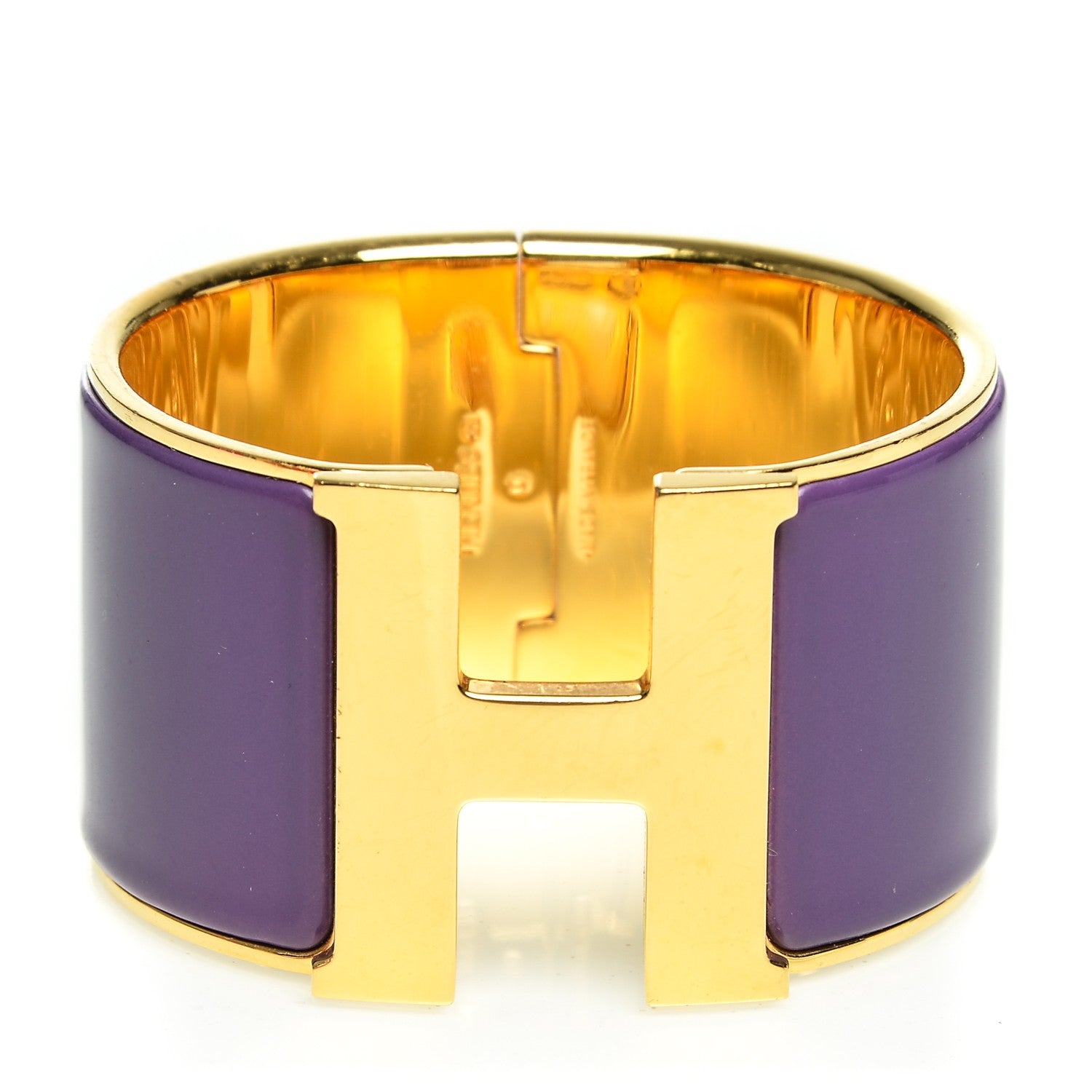 Hermes Enamel Extra Wide Clic Clac H Bracelet PM Pourpre 1 of 4