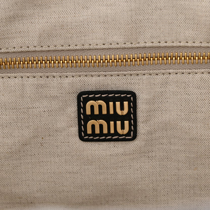 Miu Miu Nappa Large Ivy Tote Bag Black 6 of 17