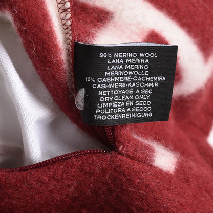 Hermes Wool Cashmere Avalon III Pillow PM Ecru Rouge 6 of 6