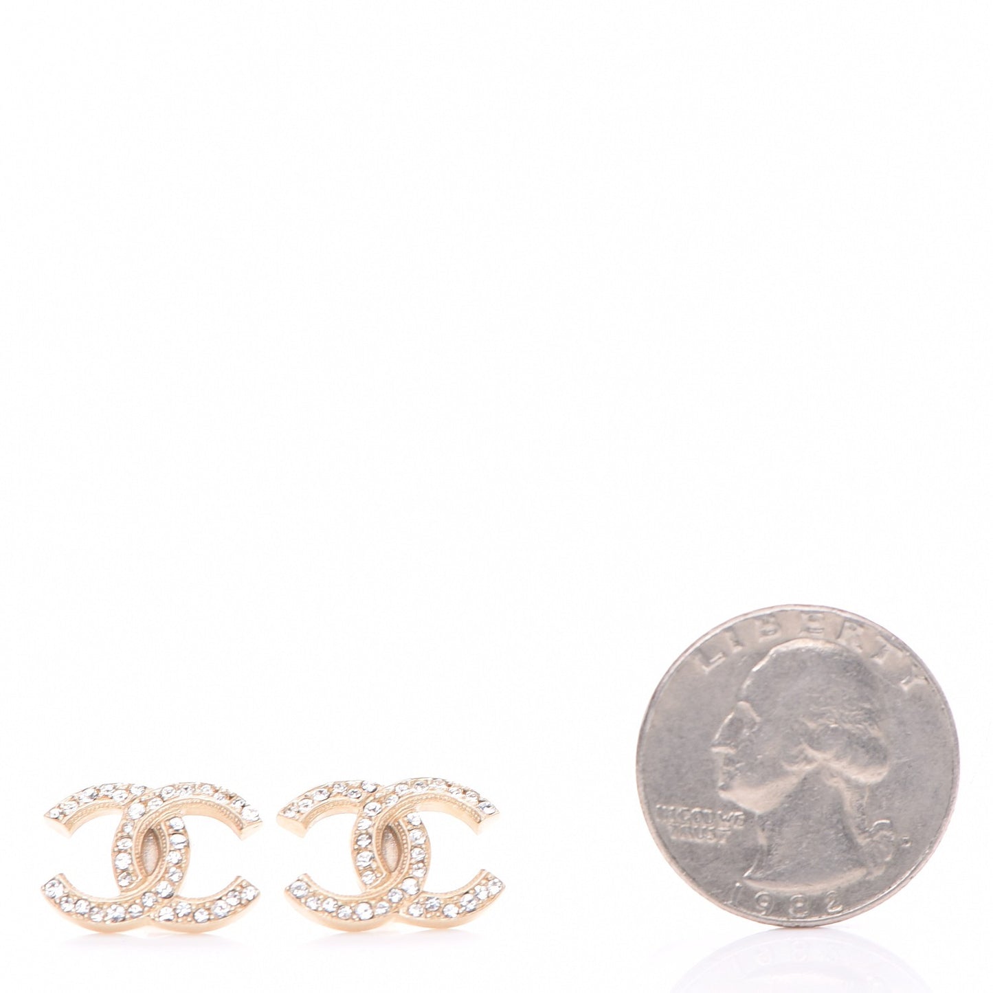 Crystal CC Earrings Gold