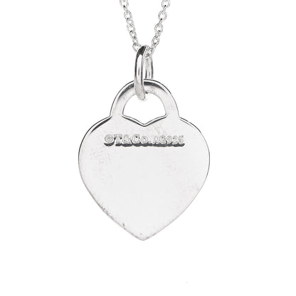 Tiffany Sterling Silver Small Return to Tiffany Heart Pendant Necklace 5 of 7